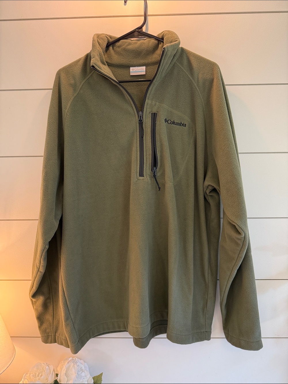 Columbia Men’s Olive Green Half-Zip Fleece Pullover